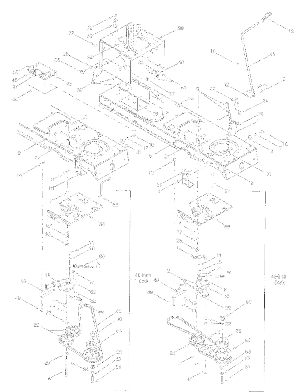 Pto Manualandbattery Diagram and Parts List for 13BK608G062 2001 Yard Machines Lawn Tractor